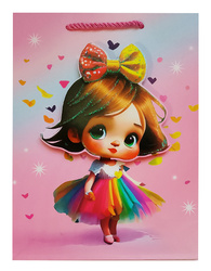 TORBA PREZENTOWA LALECZKA TĘCZOWA 31 X 40 X 12 cm