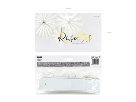 ROZETY DEKORACYJNE ZŁAMANA BIEL 3 szt.