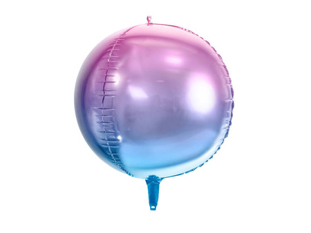 BALON FOLIOWY KULA OMBRE FIOL-NIEB 35 CM