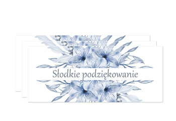 NAKLEJKI NA PUDEŁKA NA CIASTO Z NIEBIESKIMI KWIATAMI 30 SZT