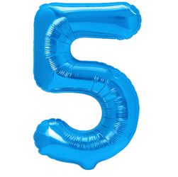 BALON FOLIOWY CYFRA 5 CIEMNONIEBIESKI 100 CM