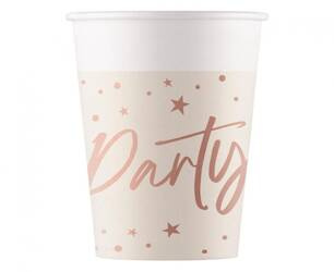 KUBECZKI PAPIEROWE ROSE GOLD PARTY 200 ML 8 SZT.