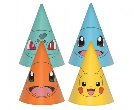 CZAPECZKI PAPIEROWE POKEMON PARTY 8 SZT.