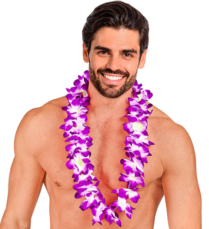 KWIATY HAWAJSKIE BIAŁO-FIOLETOWE