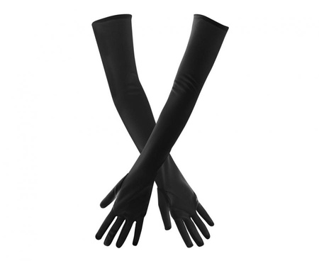 Rękawiczki za łokieć Opera Los Angeles, czarne retro lata 20