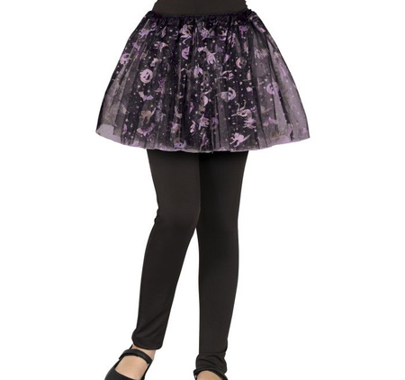 SPÓDNICZKA DZIECIĘCA TUTU CZARNO-FIOLETOWA HALLOWEEN