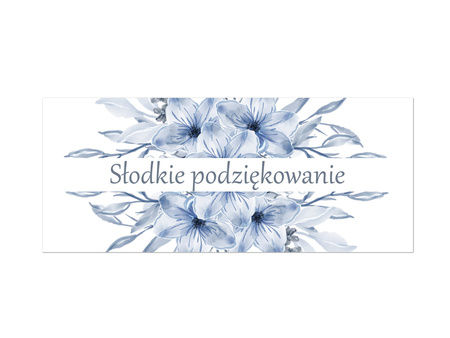 NAKLEJKI NA PUDEŁKA NA CIASTO Z NIEBIESKIMI KWIATAMI 8 SZT 