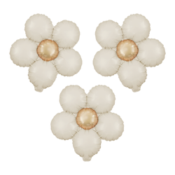 BALON FOLIOWY KWIAT KREMOWY MATOWY 45 CM 3 SZT.