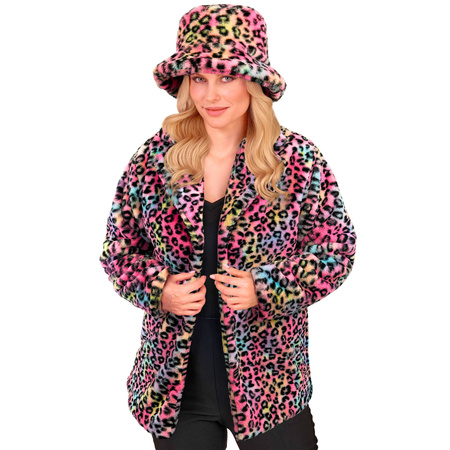 KURTKA PLUSZOWA LEOPARD MULTIKOLOR UNISEX