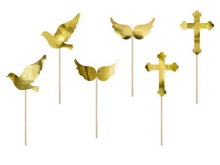 DEKORACJE DO MUFFINEK I KOMUNIA ŚWIĘTA 6 SZT