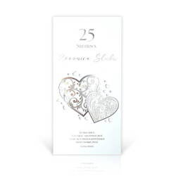 KARTKA 25 ROCZNICA ŚLUBU SREBRNE SERCA
