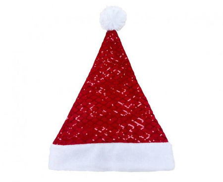 CZAPKA MIKOŁAJA Z CEKINAMI