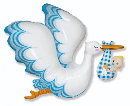 BALON FOLIOWY BOCIAN BABY BOY 80 X 96 CM CHŁOPIEC 24 CALE