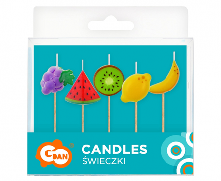 ŚWIECZKI PIKERY OWOCE 5 SZT