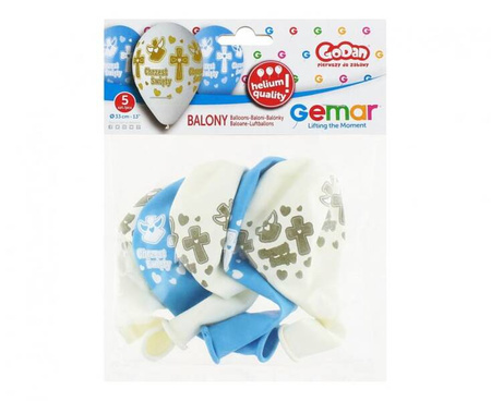 BALONY LATEKSOWE CHRZEST ŚWIĘTY CHŁOPIEC 5 SZT 