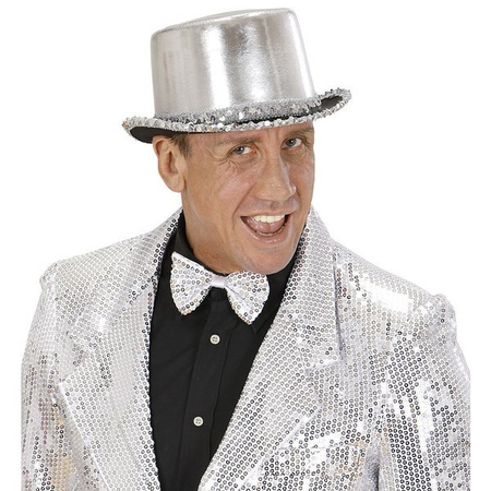 CYLINDER SREBRNY Z CEKINAMI