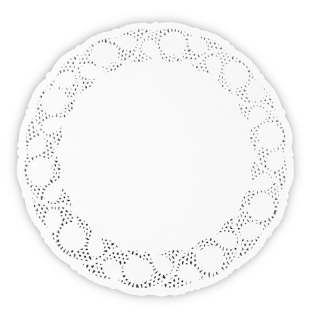 SERWETKA DEKORACYJNA BIAŁA 33X33 CM OKRĄGŁA