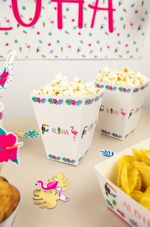 PUDEŁKA NA POPCORN ALOHA PARTY 6 SZT
