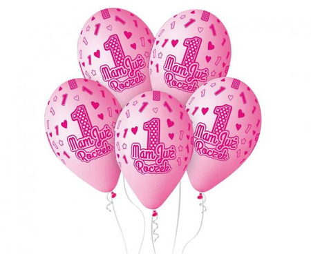 BALONY LATEKSOWE MAM JUŻ ROCZEK RÓŻOWE 5 SZT.