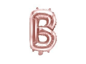 BALON FOLIOWY LITERA B 35CM RÓŻOWE ZŁOTO