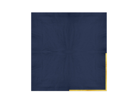 SERWETKI PAPIEROWE GRANATOWE ZE ZŁOTYM OBRAMOWANIEM 33X33CM 10 SZT