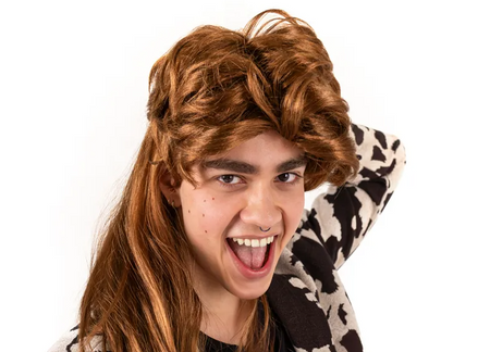 PERUKA LATA 80 DŁUGIE WŁOSY RUDY