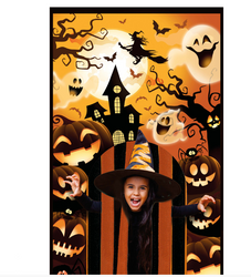 DEKORACYJNA KURTYNA 145X240 CM DYNIE HALLOWEEN
