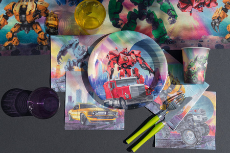 KUBECZKI PAPIEROWE AUTOBOT ROBOT MECH 270 ML 10 SZT.