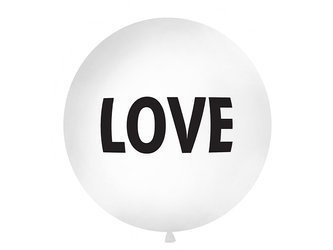 BALON 1M LOVE BIAŁO CZARNY