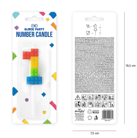 ŚWIECZKA URODZINOWA KLOCKI CYFRA 1