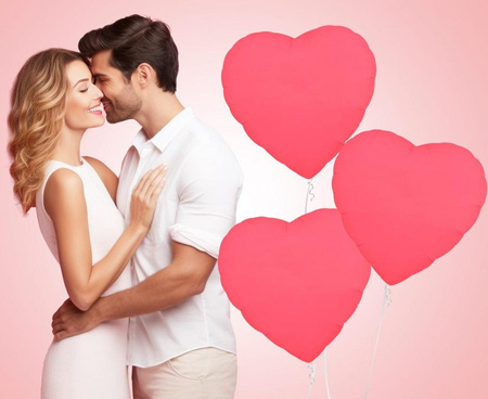 BALON FOLIOWY SERCE NEONOWY BRZOSKWINIOWY 46 CM