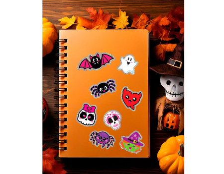 NAKLEJKI HALLOWEENOWE POTWORY HOLOGRAFICZNE 