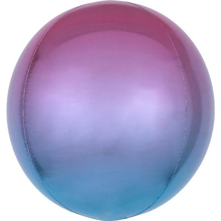 BALON FOLIOWY KULA OMBRE FIOL-NIEB 38 X 40 CM