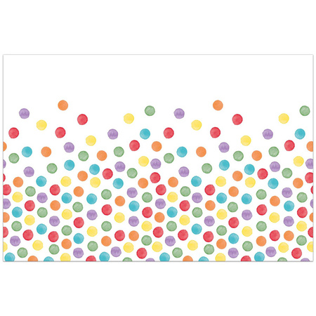 OBRUS PLASTIKOWY KOLOROWE KROPKI 120 X 180 CM
