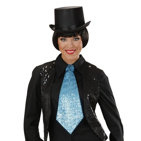 KRAWAT TURKUSOWY BŁYSZCZĄCY