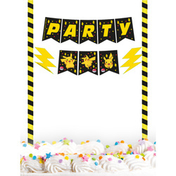 DEKORACJA NA TORT TOPPER POKEMON PARTY 19 X 25 CM