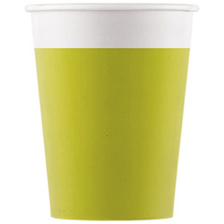 KUBECZKI PAPIEROWE LIMONKOWE 200 ML 8 SZT.