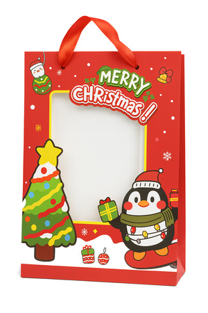 TOBRA PREZENTOWA CZERWONA PINGWIN 23 X 18 X 9 CM