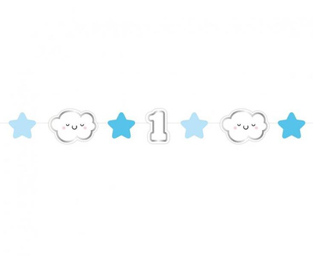 GIRLANDA PAPIEROWA ROCZEK NIEBIESKA 120 CM