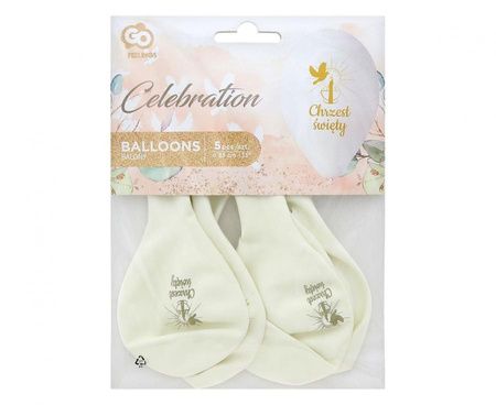 BALONY PREMIUM CHRZEST ŚW, 32CM 5 SZT.