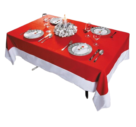 OBRUS ŚWIĄTECZNY CZERWONY 190 X 146 CM 