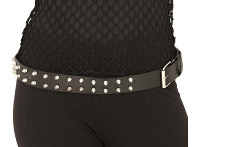 PASEK CZARNY ROCKOWY Z ĆWIEKAMI