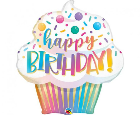 Balon foliowy 31 QL SHP Happy Birthday - Ombre Cupcake