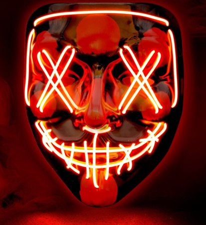 MASKA HALLOWEENOWA LED CZERWONA