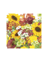 SERWETKI PAPIEROWE SŁONECZNIKI LETNI BUKIET KWIATY 33X33 CM 20 SZT. URODZINY