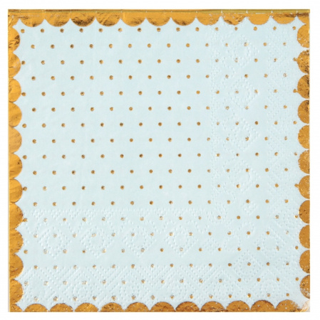 SERWETKI PAPIEROWE ZŁOTE KROPKI NIEBIESKIE 25 CM 20 SZT