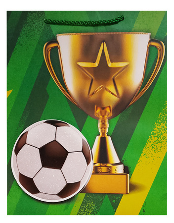 TORBA PREZENTOWA TROFEUM ZIELONA 26 X 32 X 10 CM