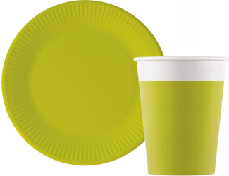 ZESTAW TALERZYKI+KUBECZKI LIMONKOWE LIMONKA