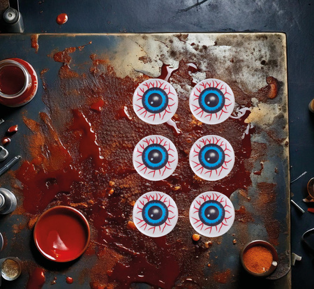 KRWAWE OCZY 6 SZTUK HALLOWEEN