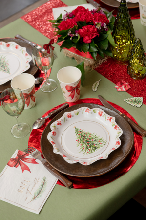 TALERZYKI PAPIEROWE ŚWIĄTECZNA CHOINKA 21 CM 10 SZT